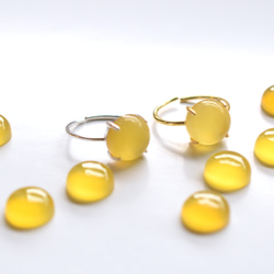 春季新品【低過敏性】含羞草黃玉髓銀/醫用不銹鋼（戒指） 第10張的照片