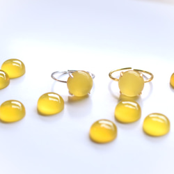 春季新品【低過敏性】含羞草黃玉髓銀/醫用不銹鋼（戒指） 第11張的照片