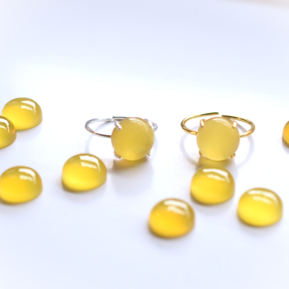 春季新品【低過敏性】含羞草黃玉髓銀/醫用不銹鋼（戒指） 第11張的照片