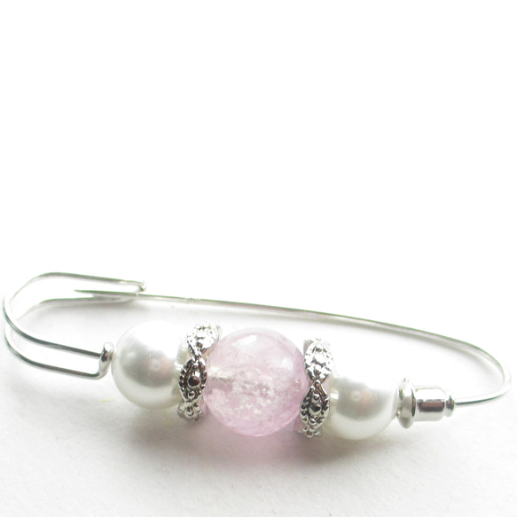 カラークォーツに込めた言葉の数々は、やがて玄関の扉を開けて旅立つのでしょう♪<カブトピンブローチ>SB1197 3枚目の画像