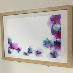 カラフルな森)フレーム付き水彩画送料無料 絵画 takakei 通販 12705639