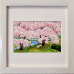 ひまわりの咲く丘」アクリル画 原画 キャンバス 25cm角サイズ 風景画