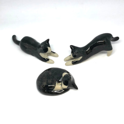 猫の箸置き、飴猫二種（しのぎ、掛けわけ） はしおき 置物 飴猫 箸