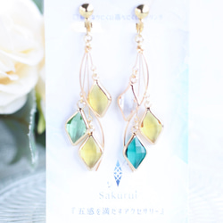 【365日企画】4/9誕生日カラー 『黄昏の小陽(ウォールフラワー）』ガラスアクセサリー 3枚目の画像