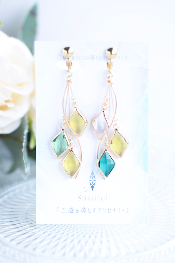 【365日企画】4/9誕生日カラー 『黄昏の小陽(ウォールフラワー）』ガラスアクセサリー 3枚目の画像