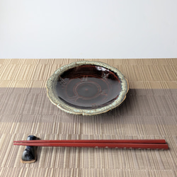 黒飴釉の中深皿 そうめん鉢【手仕事 民藝 和 陶器】 中皿 酒津焼 kazu