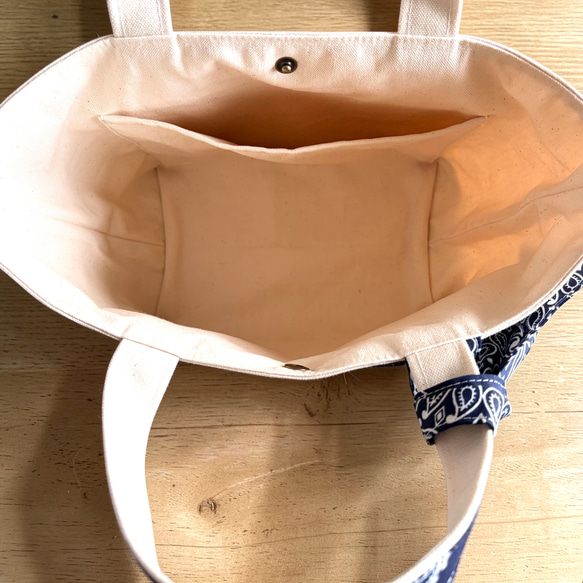 《受注制作》17色から選べる　ハバハンク　バンダナリメイクトートバッグ　Mサイズ　送料無料 12枚目の画像