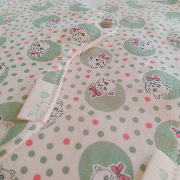 【布ナプキン】無添加ネル&ガーゼ レトロなねこ柄 23cm 2枚セット 5枚目の画像