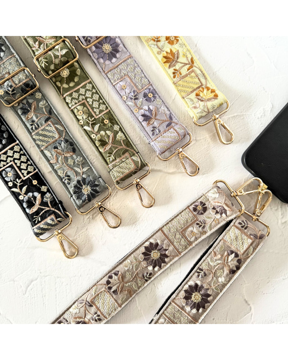 インド刺繍リボン ショルダーベルト スマホショルダー ショルダー