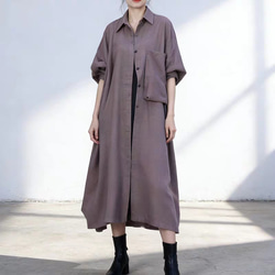 異素材パッチワークのデニムロングシャツワンピース コート Weaver's