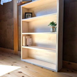 天然木 赤松集成材 棚板可動式 シェルフ 飾り棚 絵本棚 本棚 棚