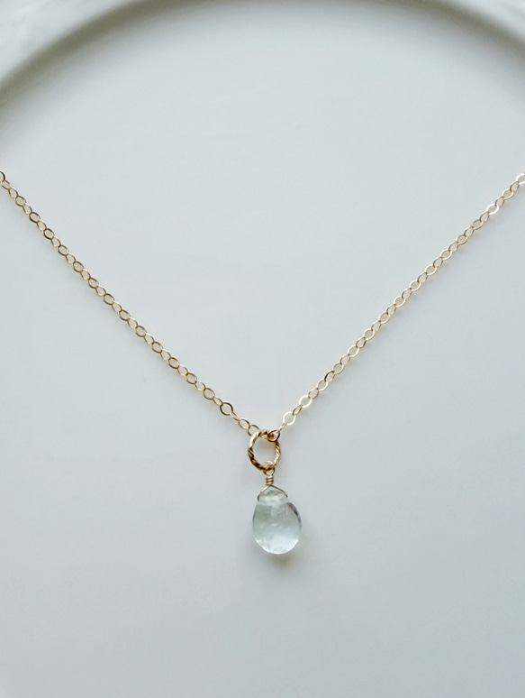 14KGF アクアマリン ピアス＆ネックレスセット 9枚目の画像