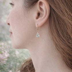 14KGF アクアマリン ピアス＆ネックレスセット 6枚目の画像