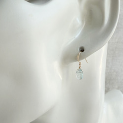 14KGF アクアマリン ピアス＆ネックレスセット 5枚目の画像