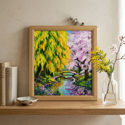 油絵 絵画 【青空に咲くミモザ】 絵画 HR 通販 14401239｜Creema