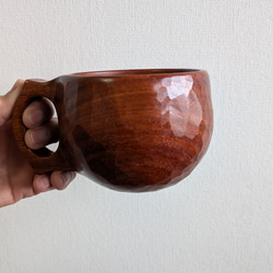 【美品】良岳氏作 木製コーヒーカップ けやき・花梨（2脚セット） 花と木の工房 メイフラワーズ コーヒーカップ / 山梨の銘品取り扱い