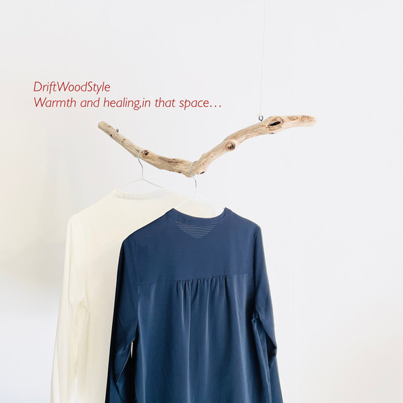 80ｃｍサイズのシンプルな流木のハンガーラック 衣装掛け ハンギング 吊り下げ N14 5枚目の画像