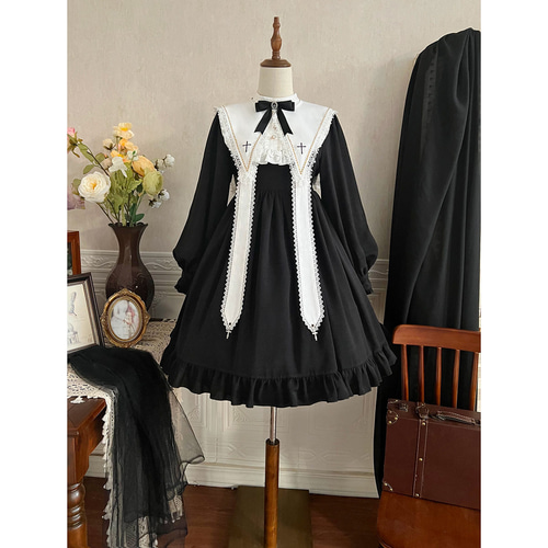 ゴシック風ロリータ lolitaドレス シスタードレス コスプレ衣装 普段着