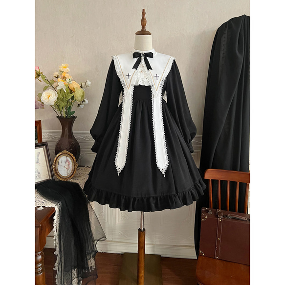 ゴシック風ロリータ lolitaドレス シスタードレス コスプレ衣装 普段着