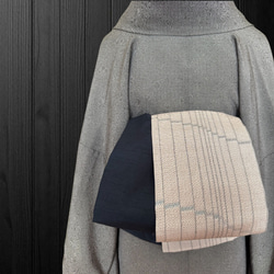 *着物反物*　西陣と大島紬　大人の兵児帯　半幅帯　長尺470cm　ハンドメイド 着物反物* 大島紬菊と江戸小紋 大人の兵児帯 半幅帯 長尺475cm - メルカリ