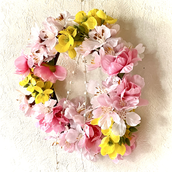 『Creema限定母の日2026』桜リース 小さめ φ15cm（選べるカラー）春インテリア ラッピング無料 ギフト 14枚目の画像
