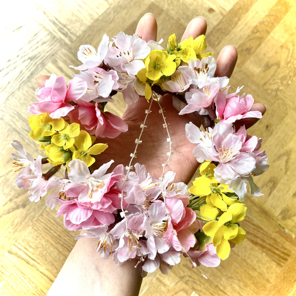 『Creema限定母の日2026』桜リース 小さめ φ15cm（選べるカラー）春インテリア ラッピング無料 ギフト 6枚目の画像