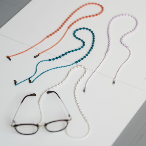 ブルー系のメガネコード 62cm ハンドメイド 新色【軽いグラスコード】刺繍職人が作るメガネチェーン おしゃれ