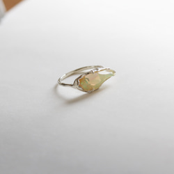 （獨一無二，925銀）巴洛克蛋白石銀戒指（15*6毫米，11號） 第4張的照片