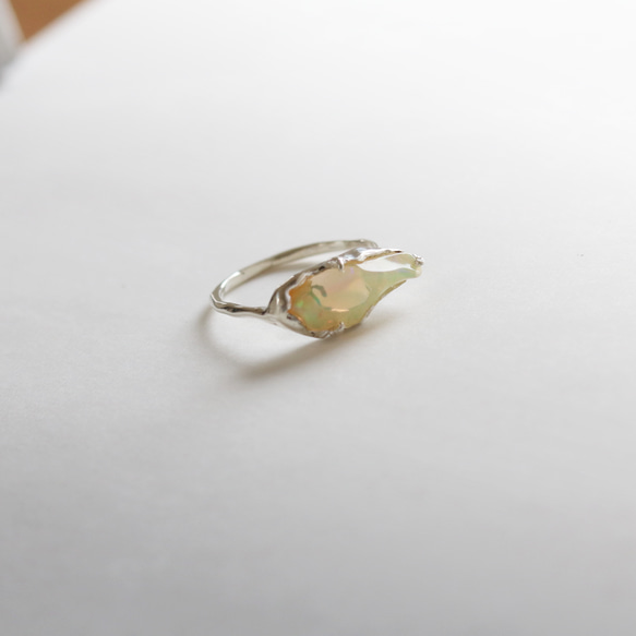 （獨一無二，925銀）巴洛克蛋白石銀戒指（15*6毫米，11號） 第4張的照片