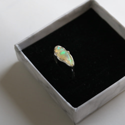 （獨一無二，925銀）巴洛克蛋白石銀戒指（15*6毫米，11號） 第8張的照片