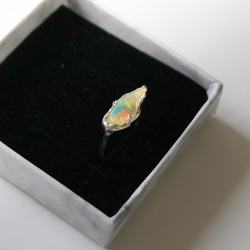 （獨一無二，925銀）巴洛克蛋白石銀戒指（15*6毫米，11號） 第3張的照片