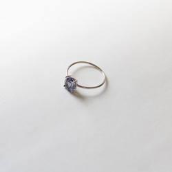 （925銀）寶石級堇青石刻面銀戒指（6毫米） 第8張的照片