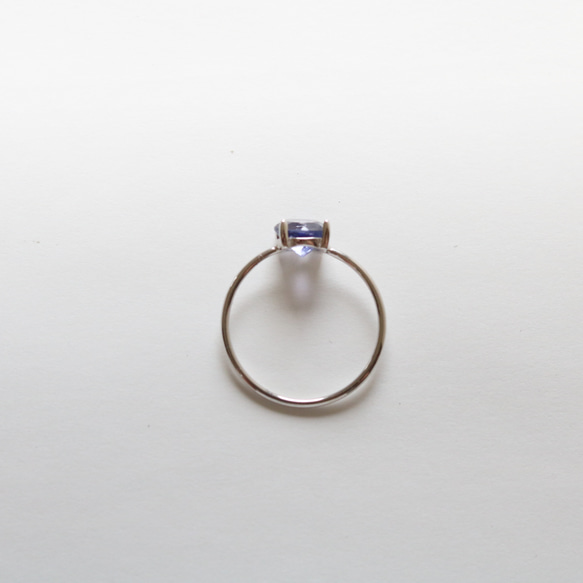 （925銀）寶石級堇青石刻面銀戒指（6毫米） 第7張的照片