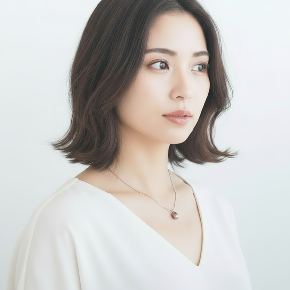 春季新品【自選款式】大號 AAAA 級灰色銀色淡水珍珠吊墜醫用級不銹鋼項鍊 第19張的照片