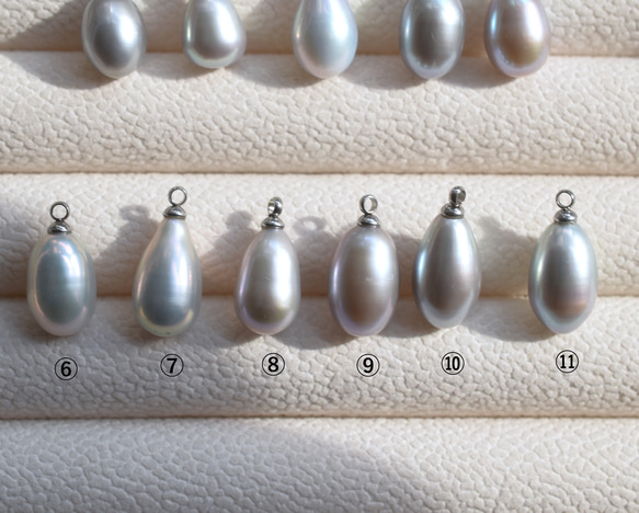 春季新品【自選款式】大號 AAAA 級灰色銀色淡水珍珠吊墜醫用級不銹鋼項鍊 第5張的照片