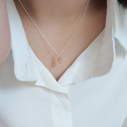 925純銀 澄月光石 細麻花邊 爪鑲 項鍊 (2種鍊型可選) 免費送禮包裝 第15張的照片