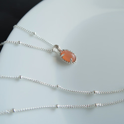 925純銀 澄月光石 細麻花邊 爪鑲 項鍊 (2種鍊型可選) 免費送禮包裝 第10張的照片