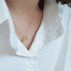 925純銀 澄月光石 細麻花邊 爪鑲 項鍊 (2種鍊型可選) 免費送禮包裝 第6張的照片