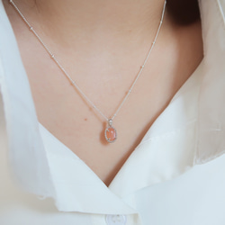 925純銀 澄月光石 細麻花邊 爪鑲 項鍊 (2種鍊型可選) 免費送禮包裝 第16張的照片