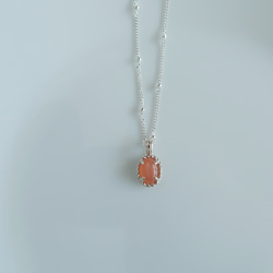 925純銀 澄月光石 細麻花邊 爪鑲 項鍊 (2種鍊型可選) 免費送禮包裝 第11張的照片