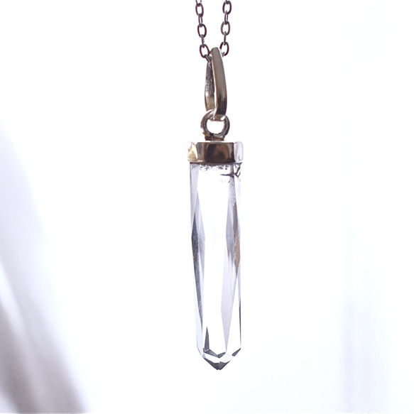 春季新品【可選】高透明度喜馬拉雅水晶大號擺錘醫用不銹鋼項鍊 第2張的照片