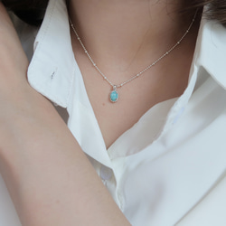 925純銀 拉利瑪 細麻花邊 爪鑲 項鍊 (2種鍊型可選) 免費送禮包裝 第10張的照片