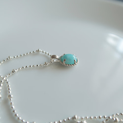 925純銀 拉利瑪 細麻花邊 爪鑲 項鍊 (2種鍊型可選) 免費送禮包裝 第3張的照片