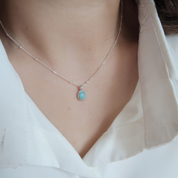 925純銀 拉利瑪 細麻花邊 爪鑲 項鍊 (2種鍊型可選) 免費送禮包裝 第16張的照片