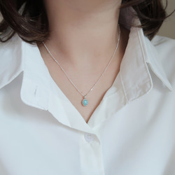 925純銀 拉利瑪 細麻花邊 爪鑲 項鍊 (2種鍊型可選) 免費送禮包裝 第14張的照片