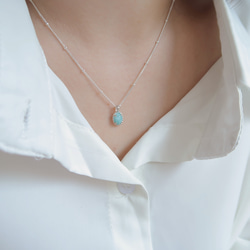 925純銀 拉利瑪 細麻花邊 爪鑲 項鍊 (2種鍊型可選) 免費送禮包裝 第13張的照片