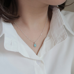 925純銀 拉利瑪 細麻花邊 爪鑲 項鍊 (2種鍊型可選) 免費送禮包裝 第15張的照片