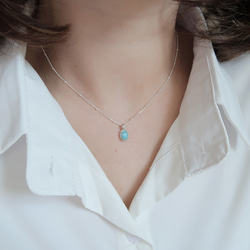 925純銀 拉利瑪 細麻花邊 爪鑲 項鍊 (2種鍊型可選) 免費送禮包裝 第17張的照片