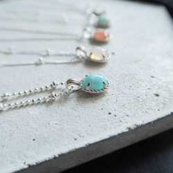 925純銀 拉利瑪 細麻花邊 爪鑲 項鍊 (2種鍊型可選) 免費送禮包裝 第4張的照片