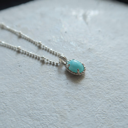 925純銀 拉利瑪 細麻花邊 爪鑲 項鍊 (2種鍊型可選) 免費送禮包裝 第5張的照片